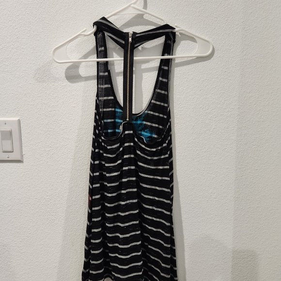 Vintage Y2K Arden B Floral and Striped Zipper Back XS Tank Top - Picture 6 of 7